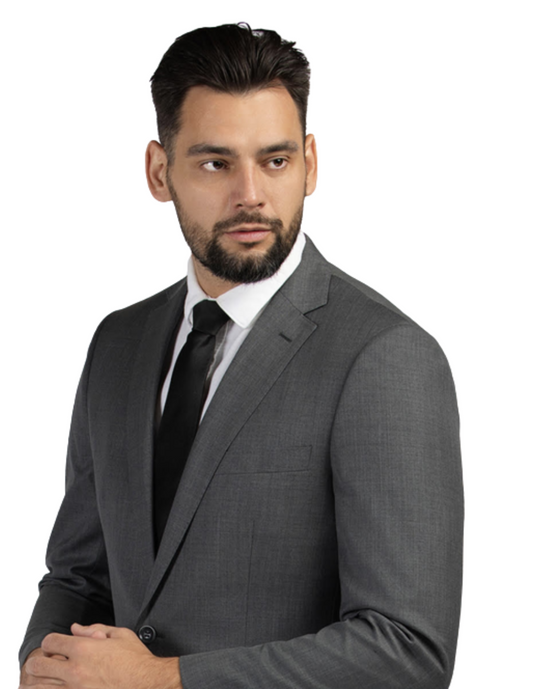 Elegant 100% Wool Suit in Grey