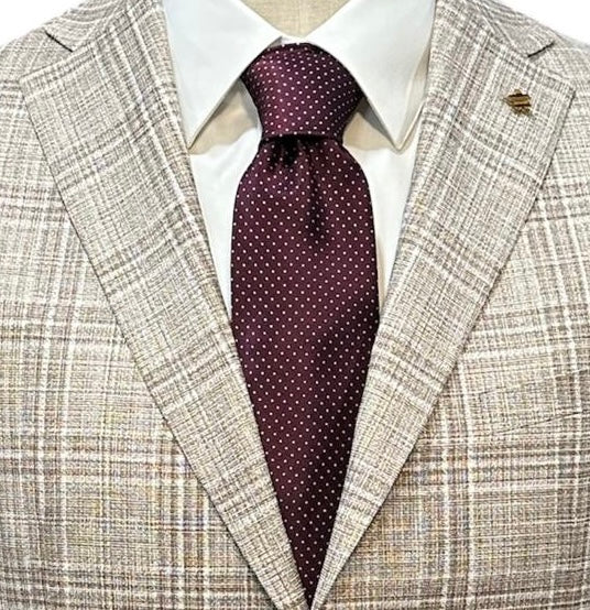 Designer Tie - Burgundy Polka Dot