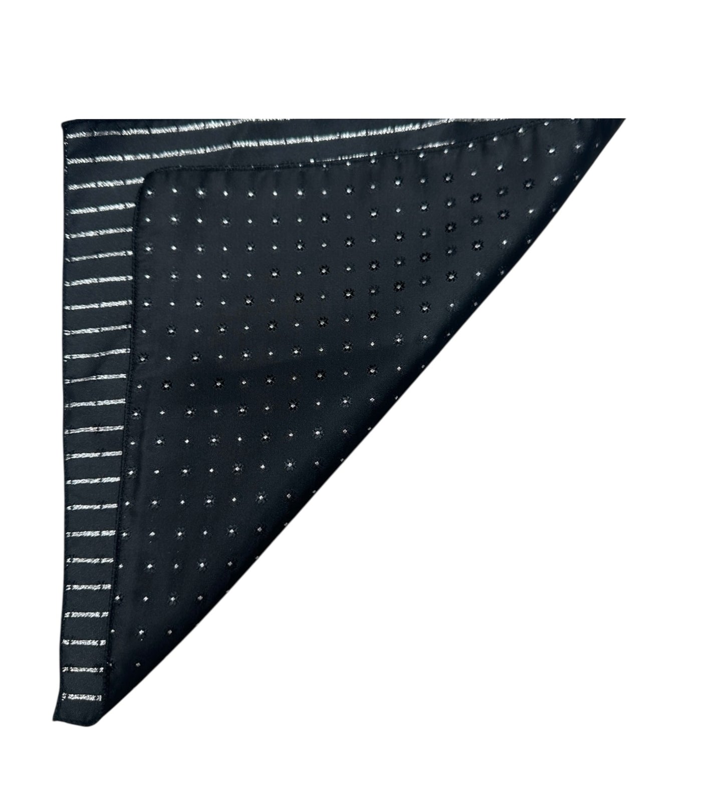 2 Sided Black & Silver Handkerchief