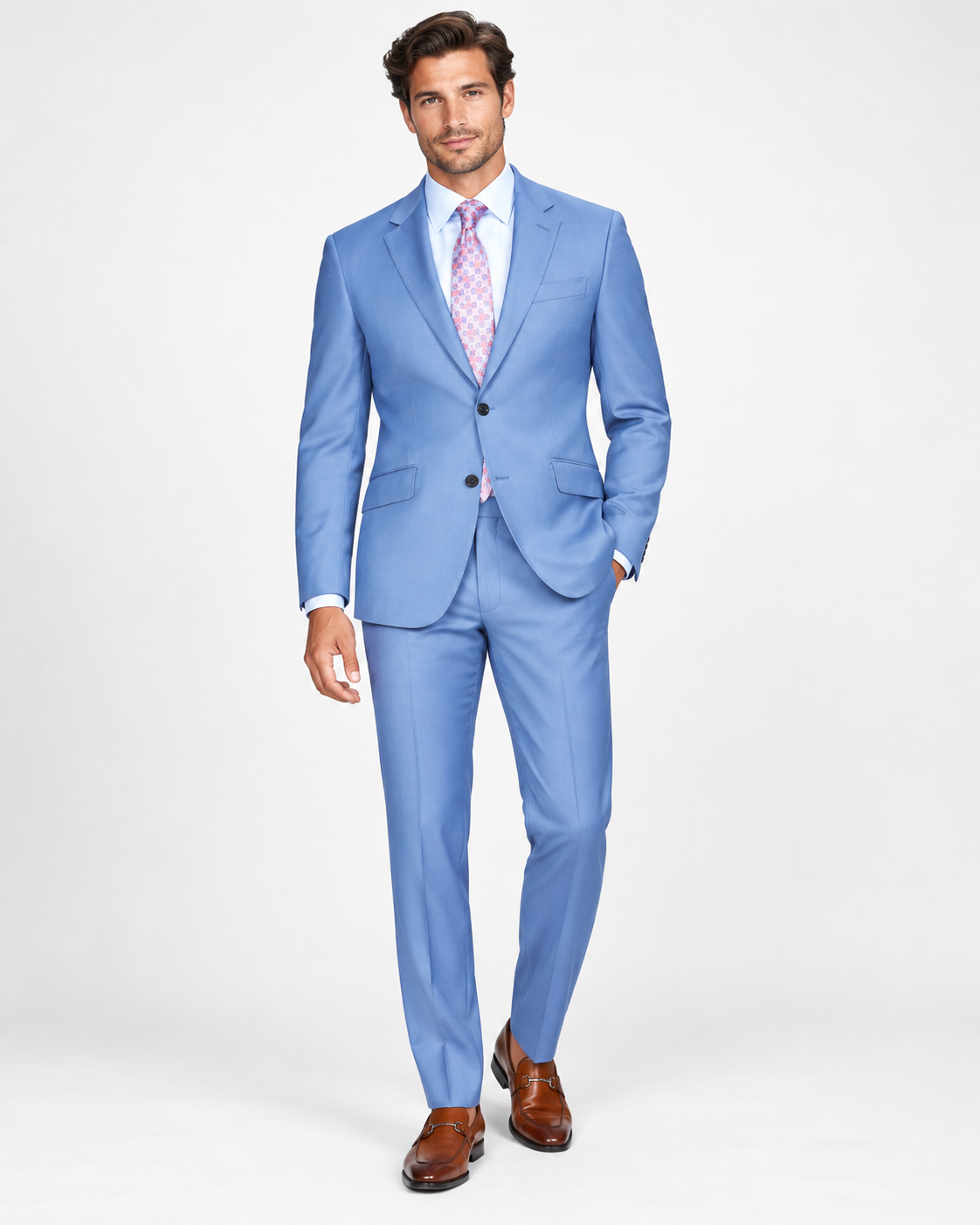 Finest Italian Luxe Suit in Light Blue