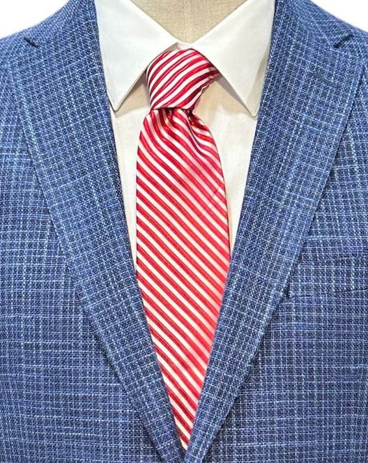Designer Tie - Red & Silver Stripe