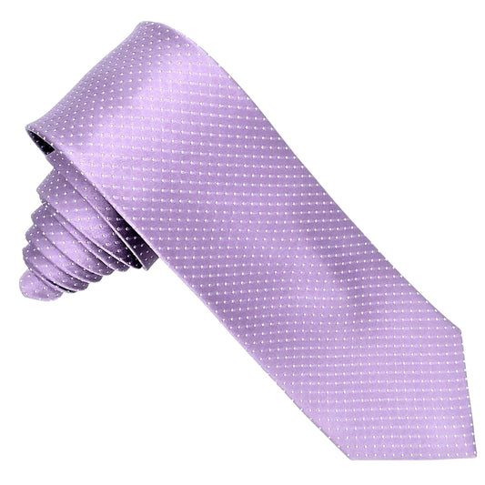 Designer Tie - Lavender & White Polka Dot