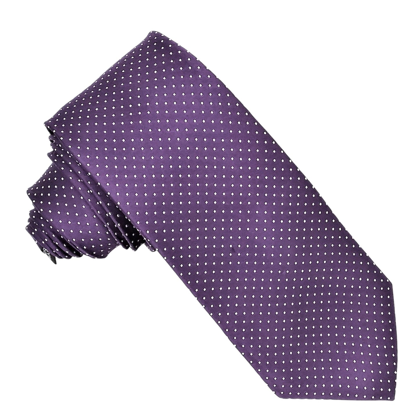 Designer Tie - Purple & White Polka Dot