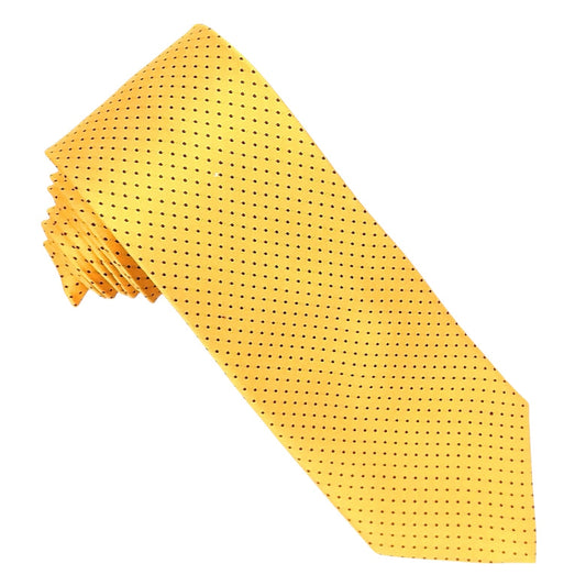 Designer Tie - Yellow & Black Polka Dot