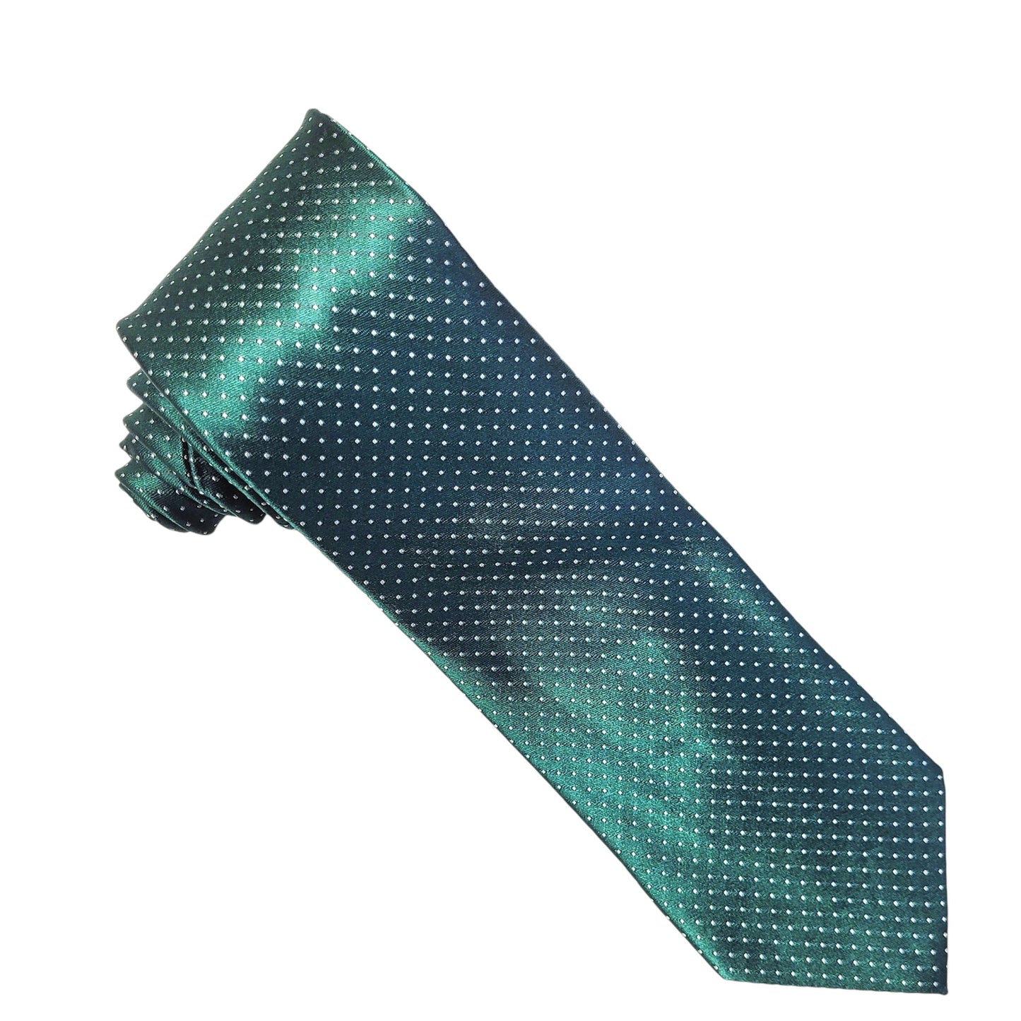 Designer Tie - Green Polka Dot