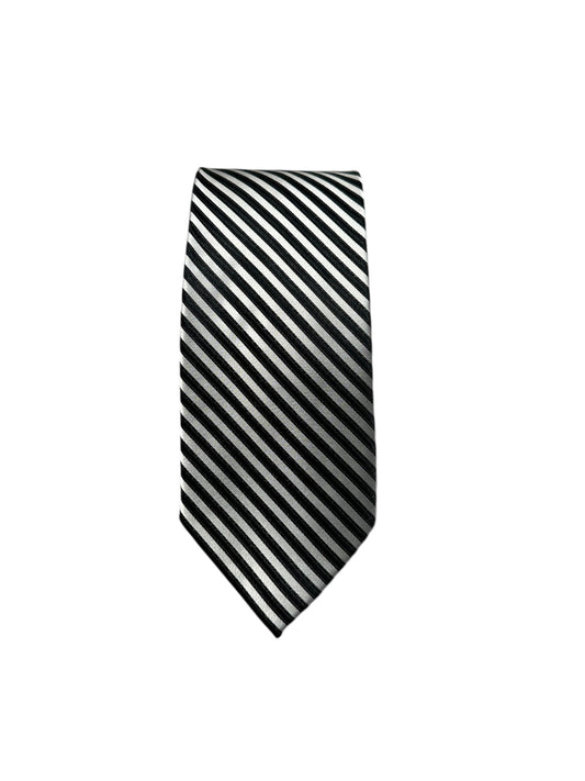 Designer Tie - Black & Silver Stripe