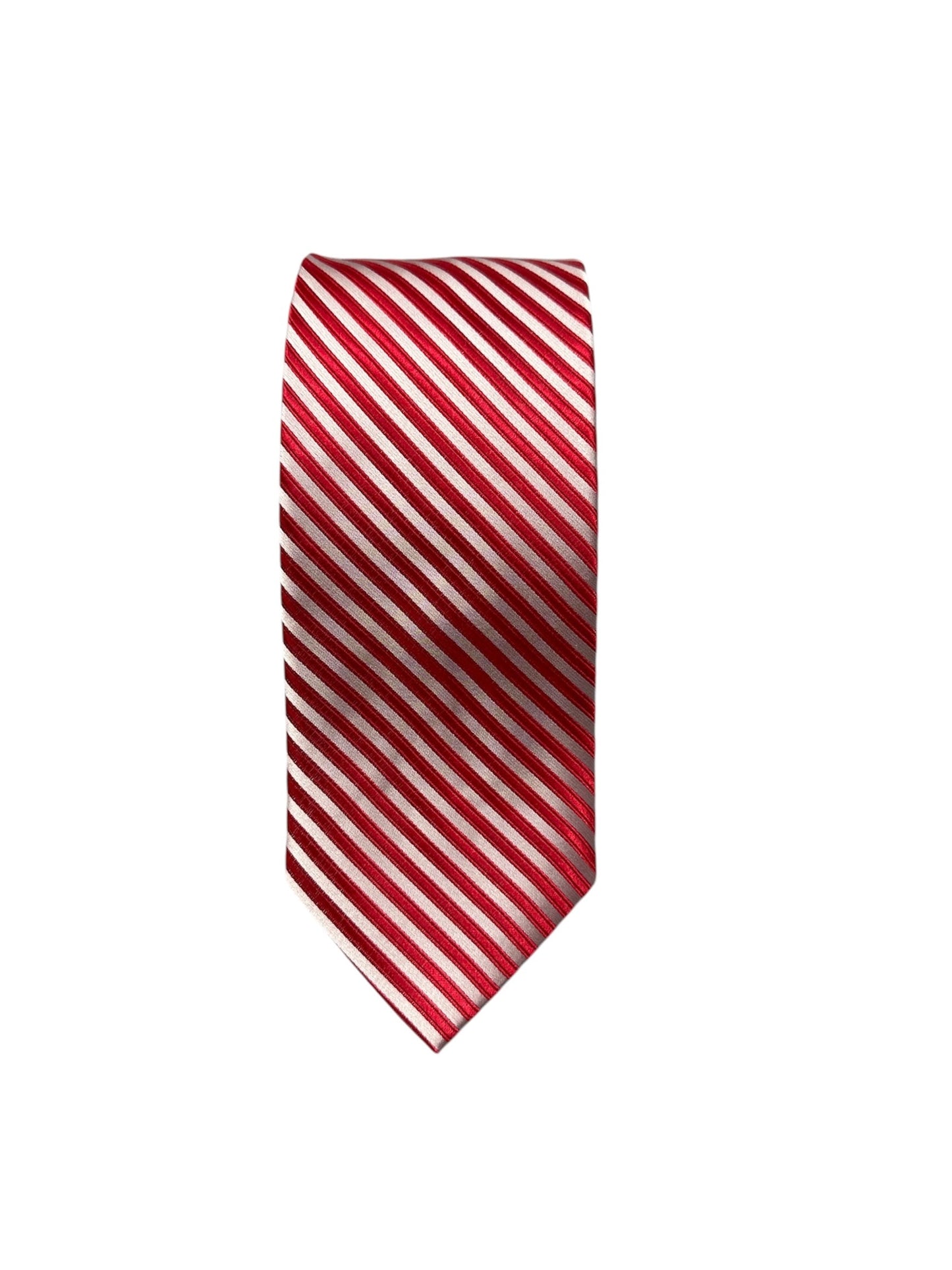 Designer Tie - Red & Silver Stripe