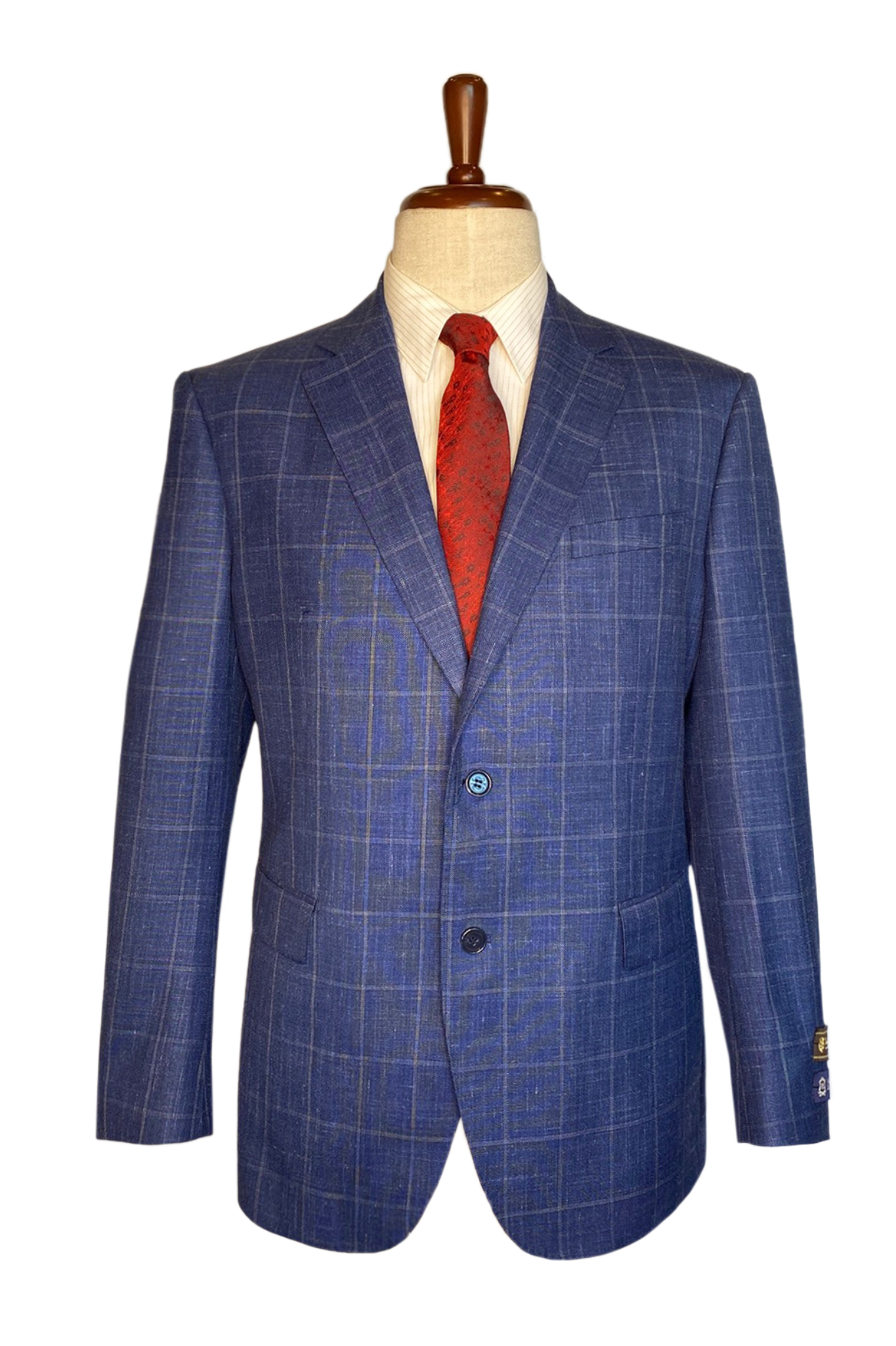 Elegant Classic Fit Blazer Blue Windowpane