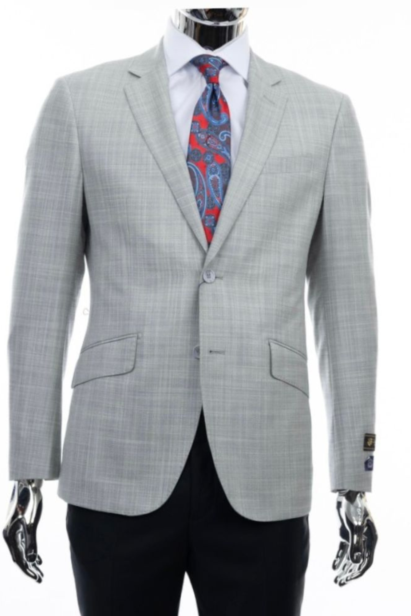 Berragamo Italian Luxe 2-Button Suit in Light Grey