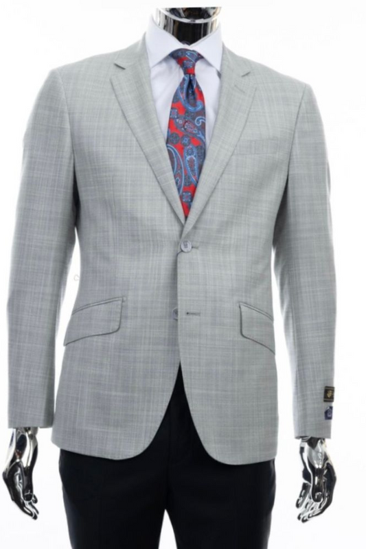 Finest Italian Luxe 2-Button Suit in Light Grey