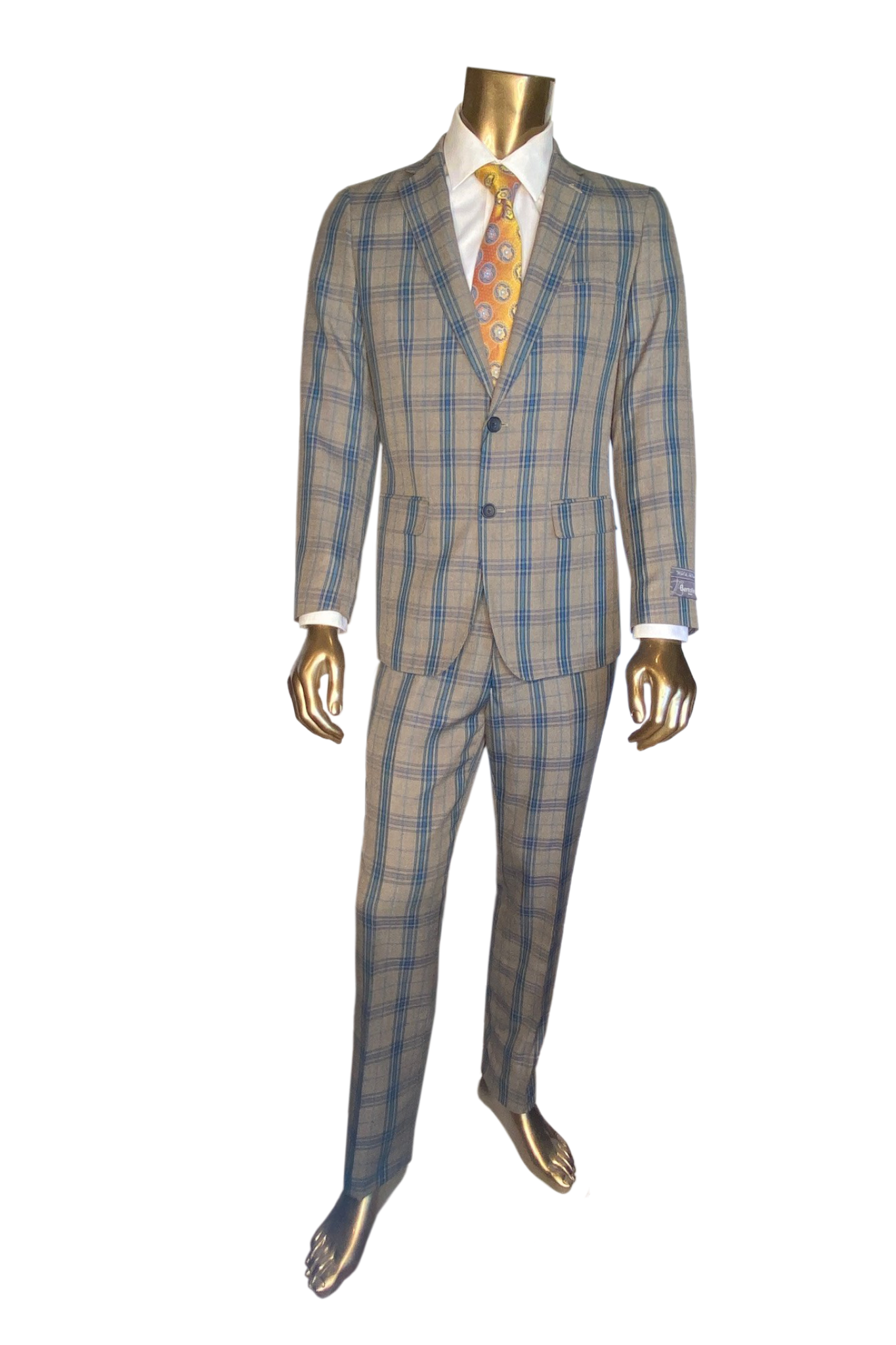 Stylish Italian Cut - Gray Plaid Suit