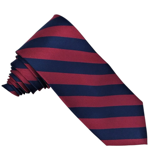 Designer Tie -  Red & Navy Stripe