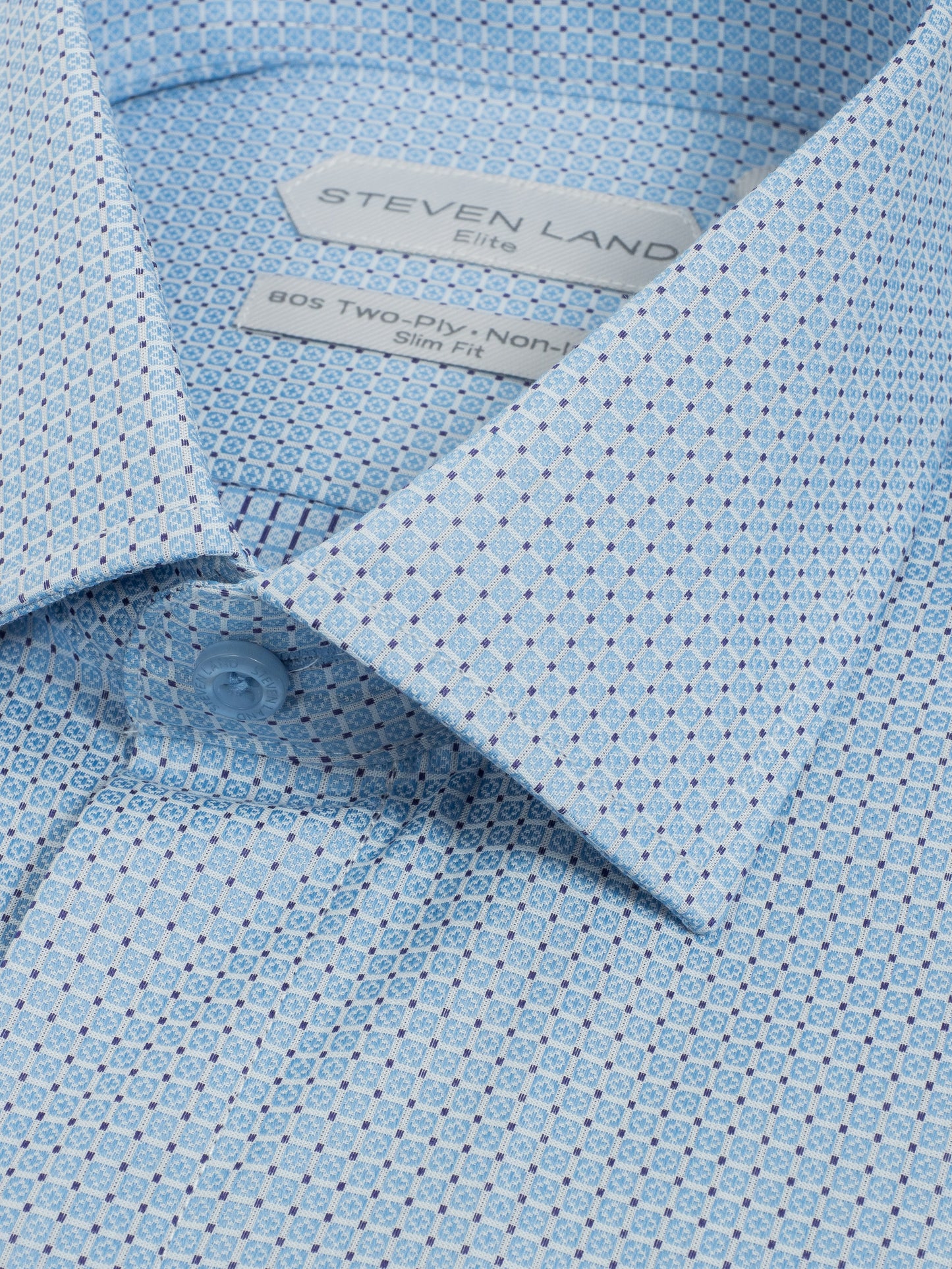 Steven Land - Elite Slim Fit Dress Shirt - Blue