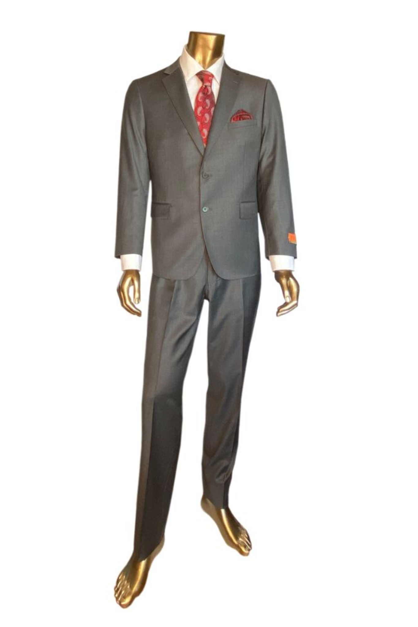 Premium 100% Wool Italian - Charcoal Gray Suit