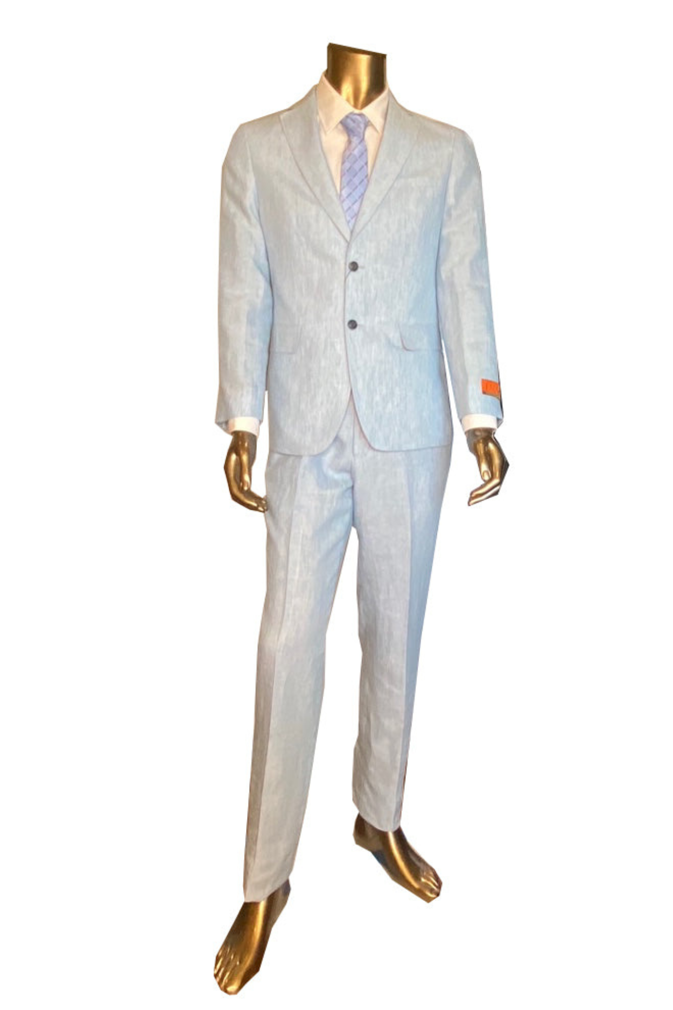 Premium 100% Wool Italian - Light Blue Linen Suit