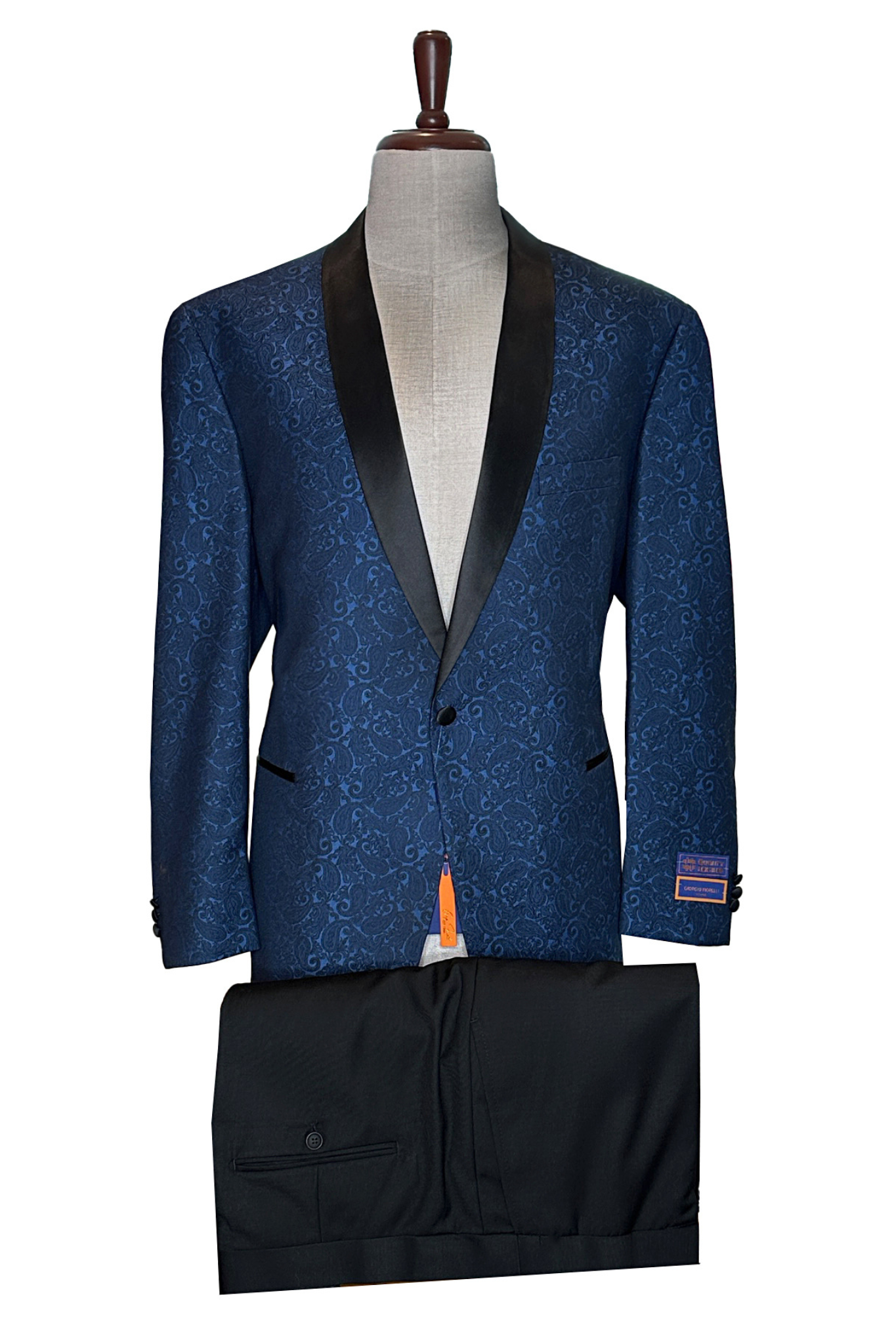 Tuxedo Collection - Classic Fit Royal Blue Paisley 2 Piece Tuxedo
