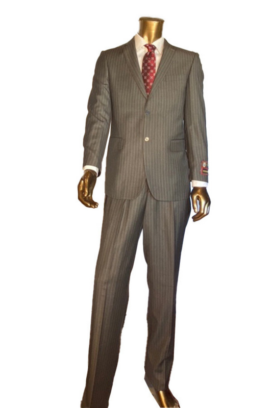 Sophisticated Italian Style - Gray Pinstripe Suit