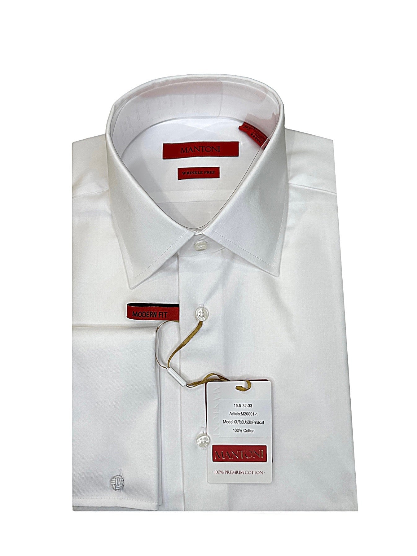 Men's Dress Shirt - White - French Cuff