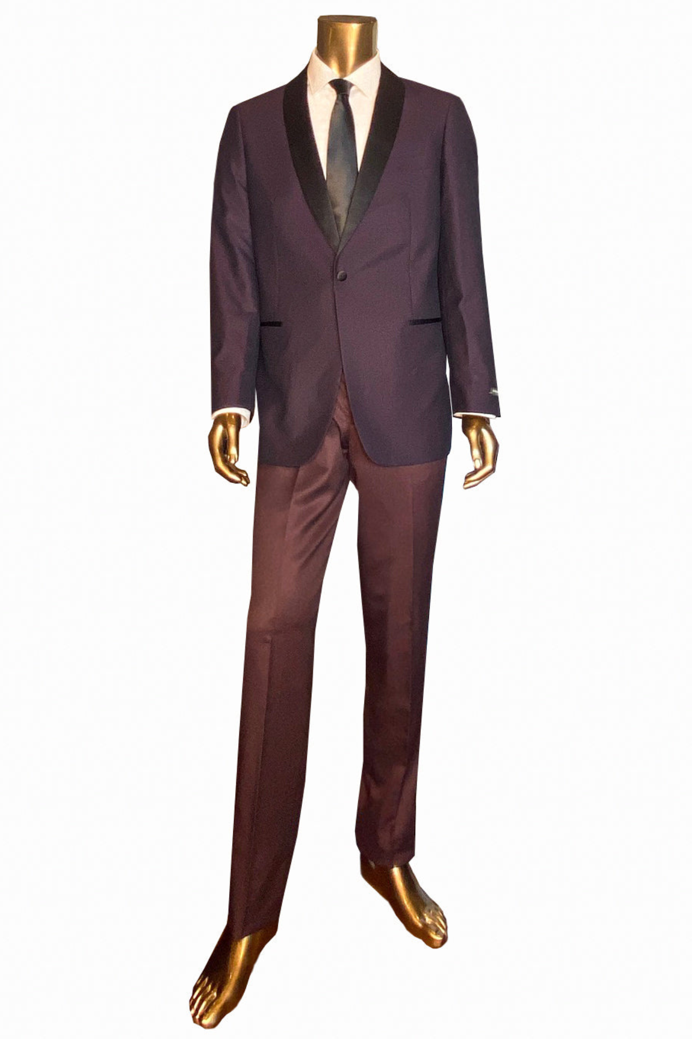 Tuxedo Collection - Adjustable Shawl Eggplant Tuxedo