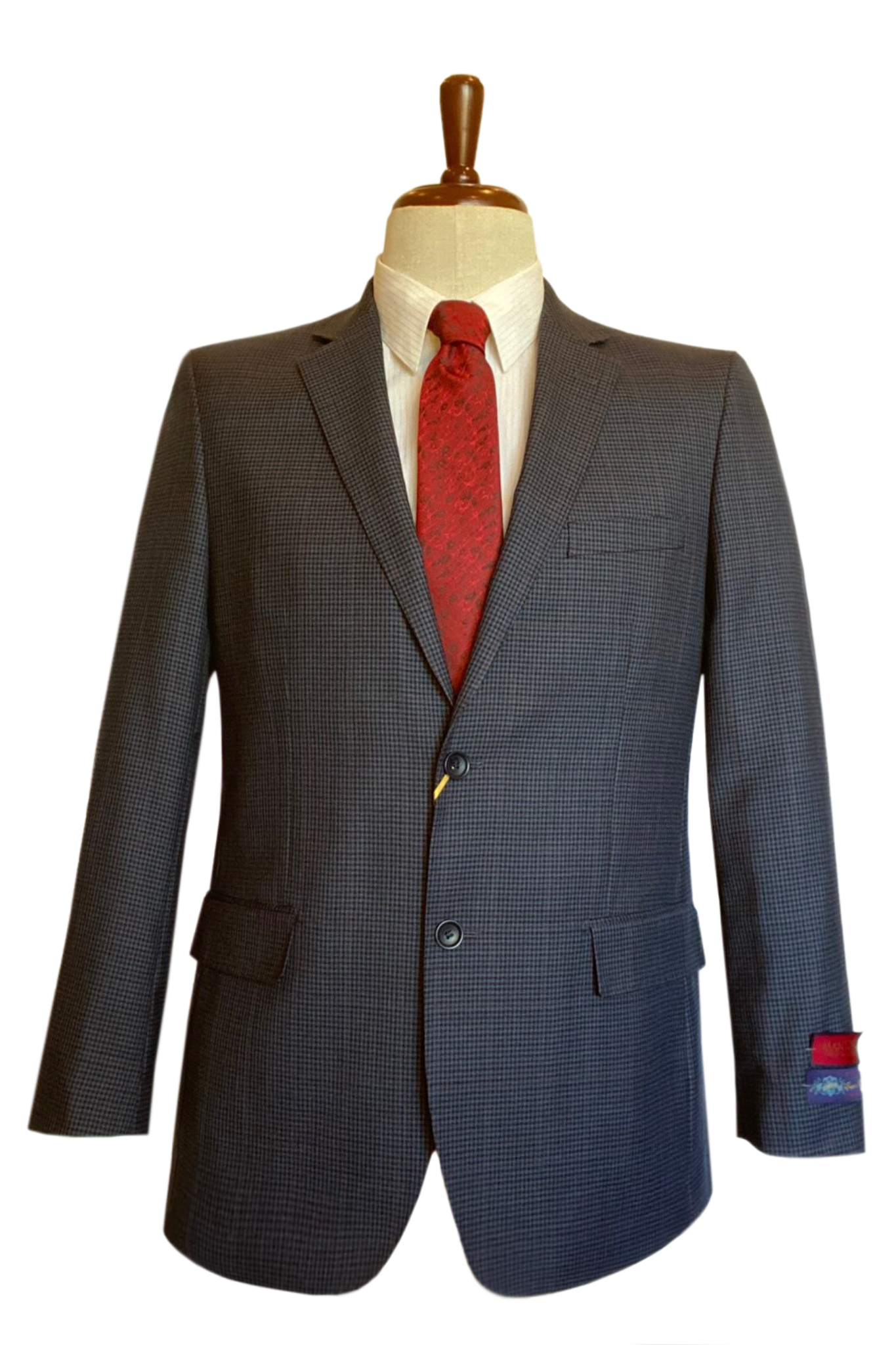 Superfine Wool - Classic Fit Blazer Tan Windowpane Plaid