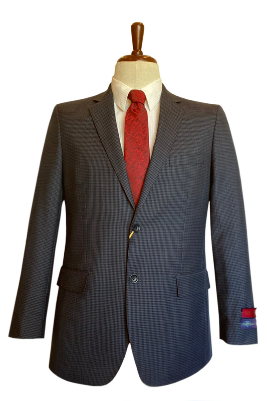 Superfine Wool - Classic Fit Blazer Tan Windowpane Plaid