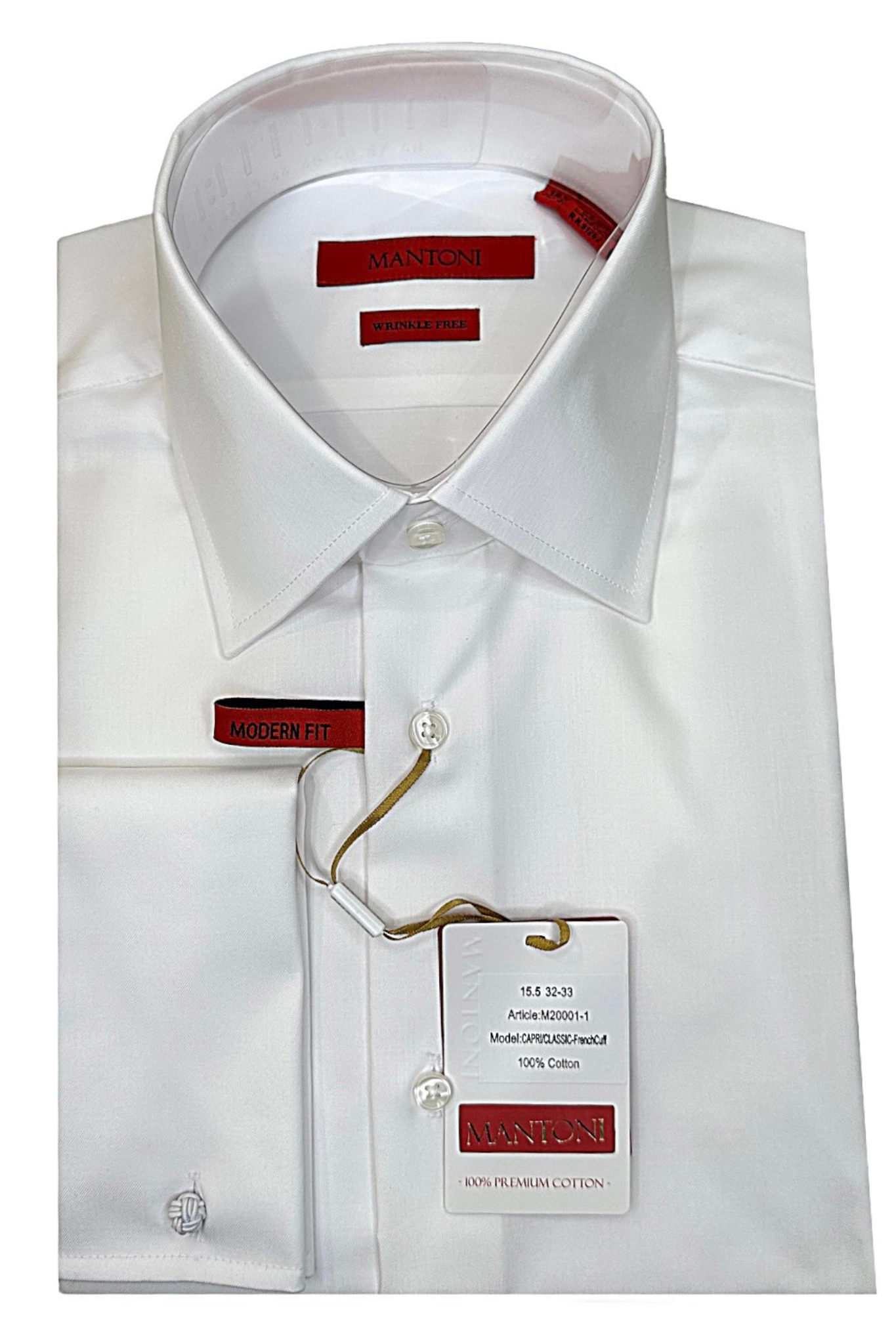 Men's Dress Shirt - White - French Cuff