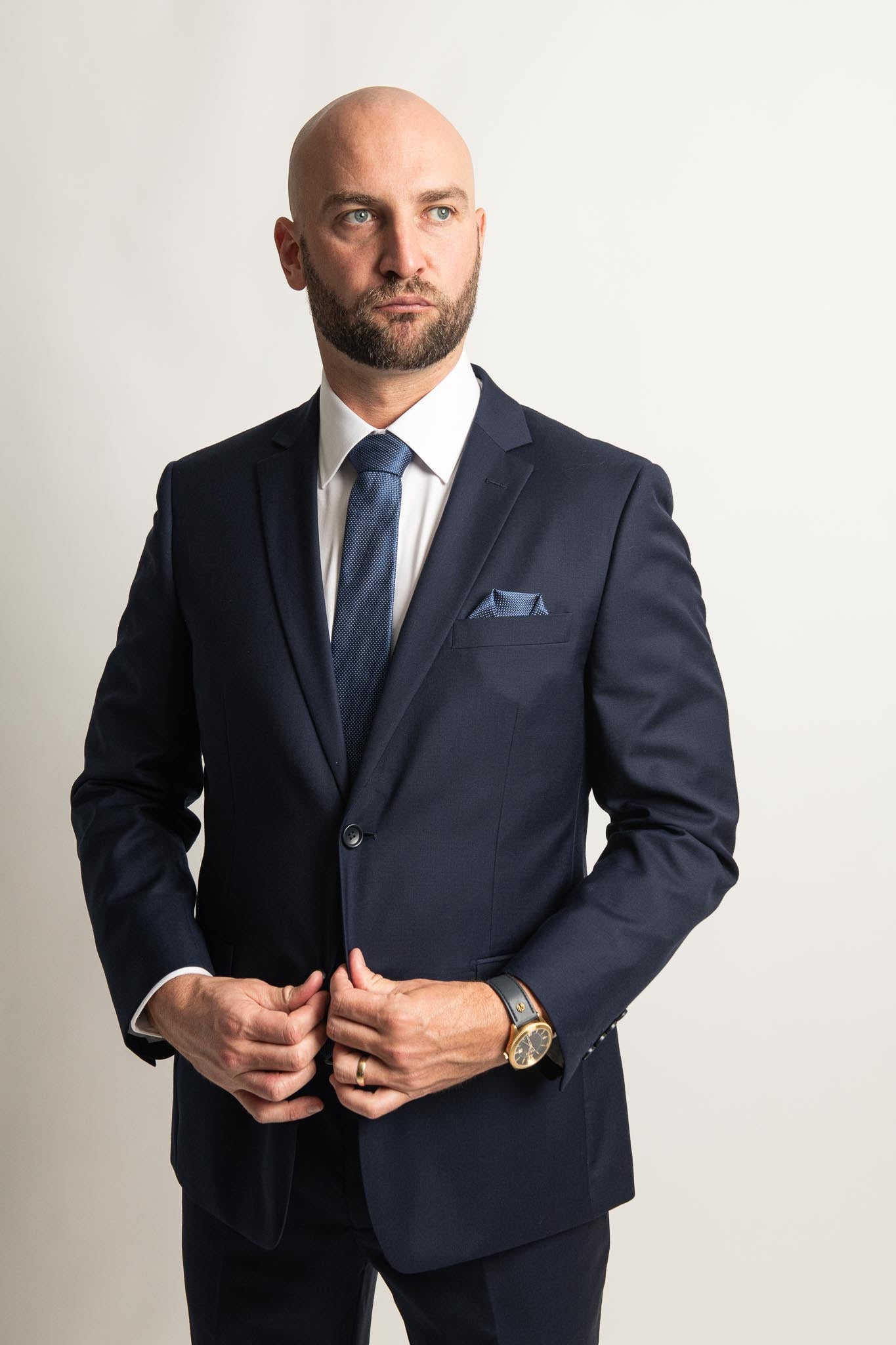 Superfine 100% Wool - Navy Blue Suit