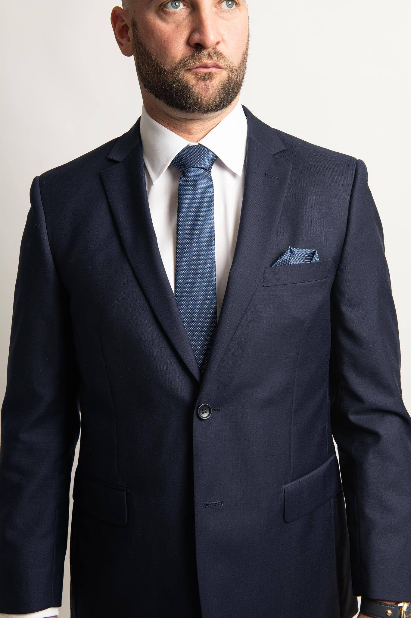 Superfine 100% Wool - Navy Blue Suit