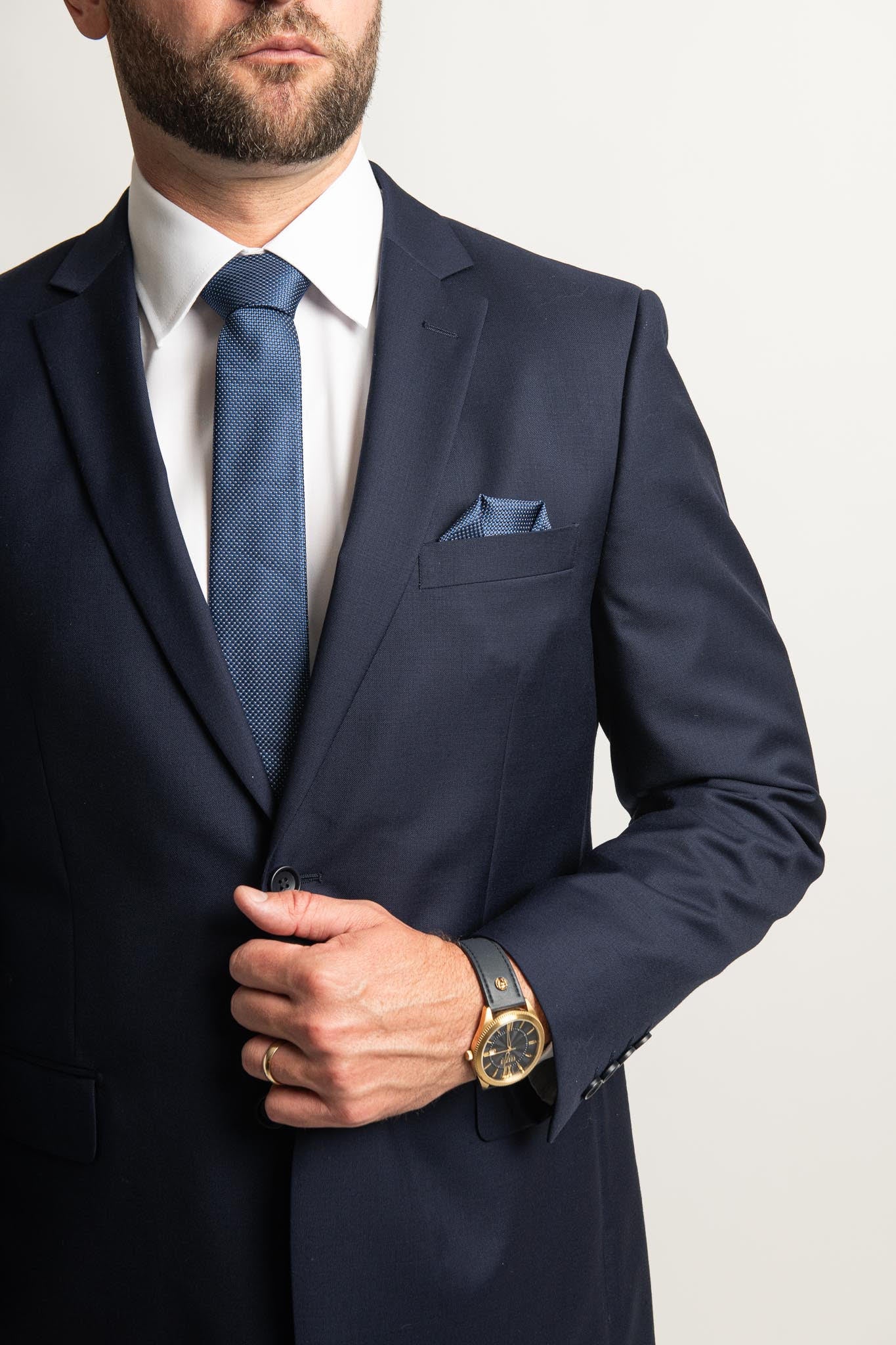Superfine 100% Wool - Navy Blue Suit