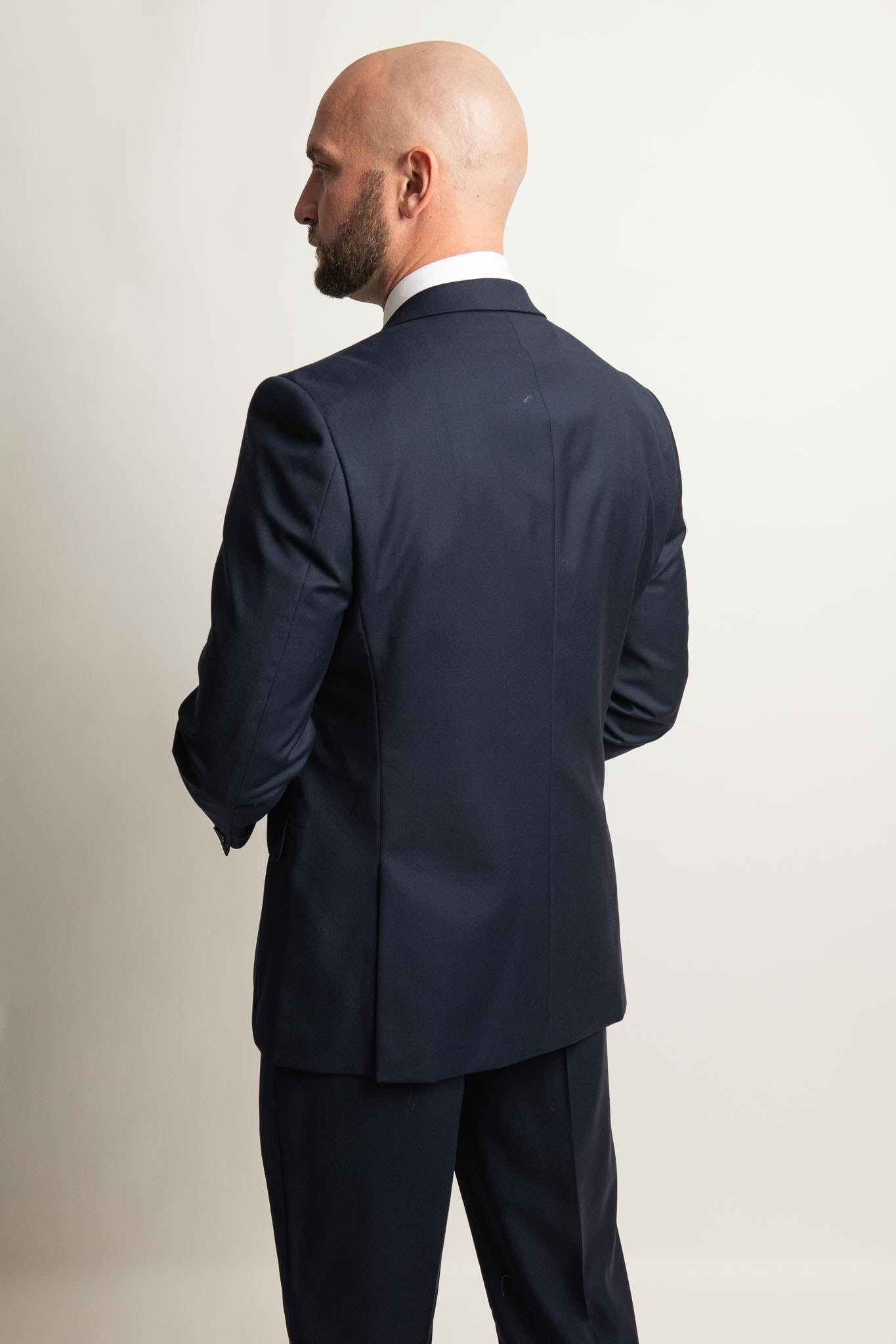 Superfine 100% Wool - Navy Blue Suit