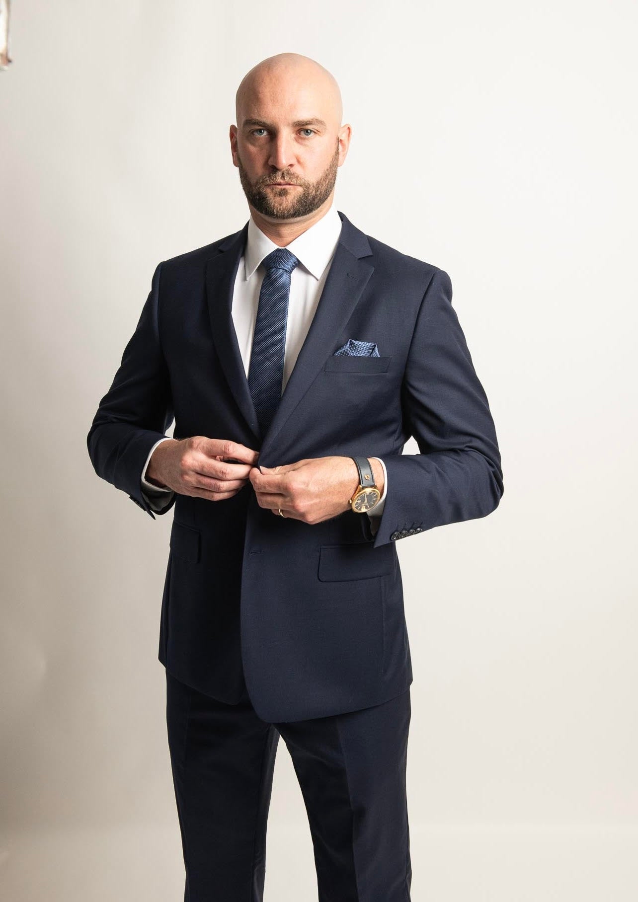 Superfine 100% Wool - Navy Blue Suit