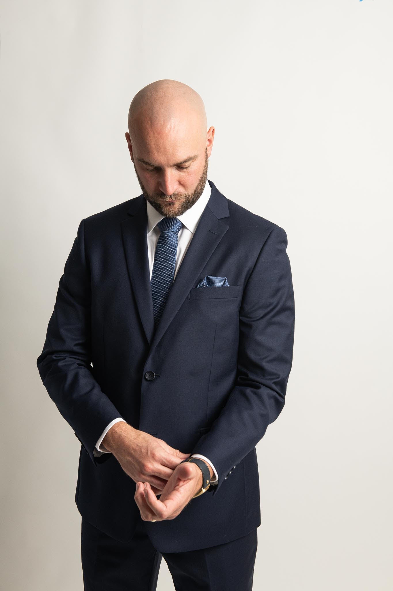 Superfine 100% Wool - Navy Blue Suit