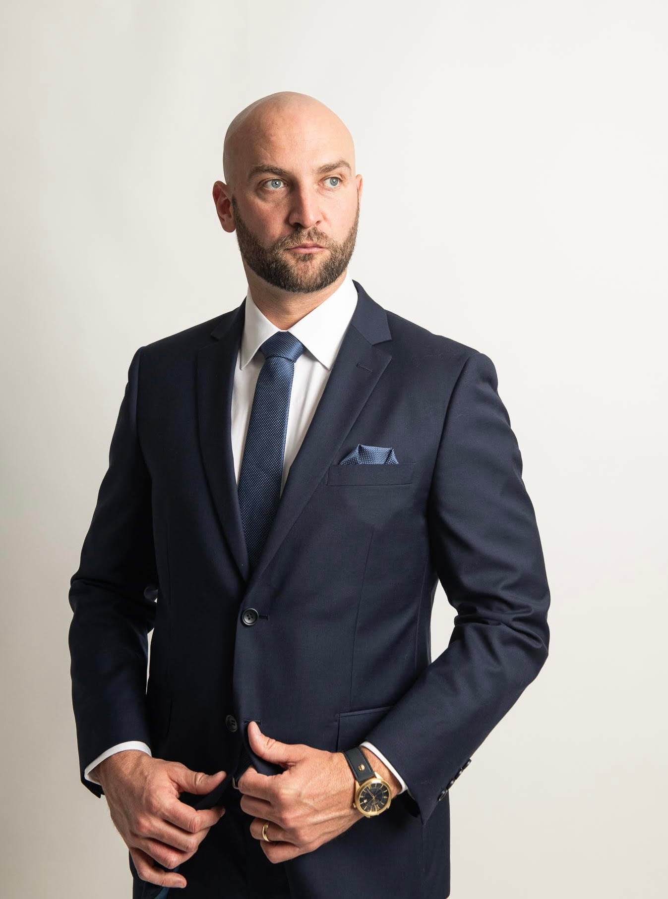 Superfine 100% Wool - Navy Blue Suit