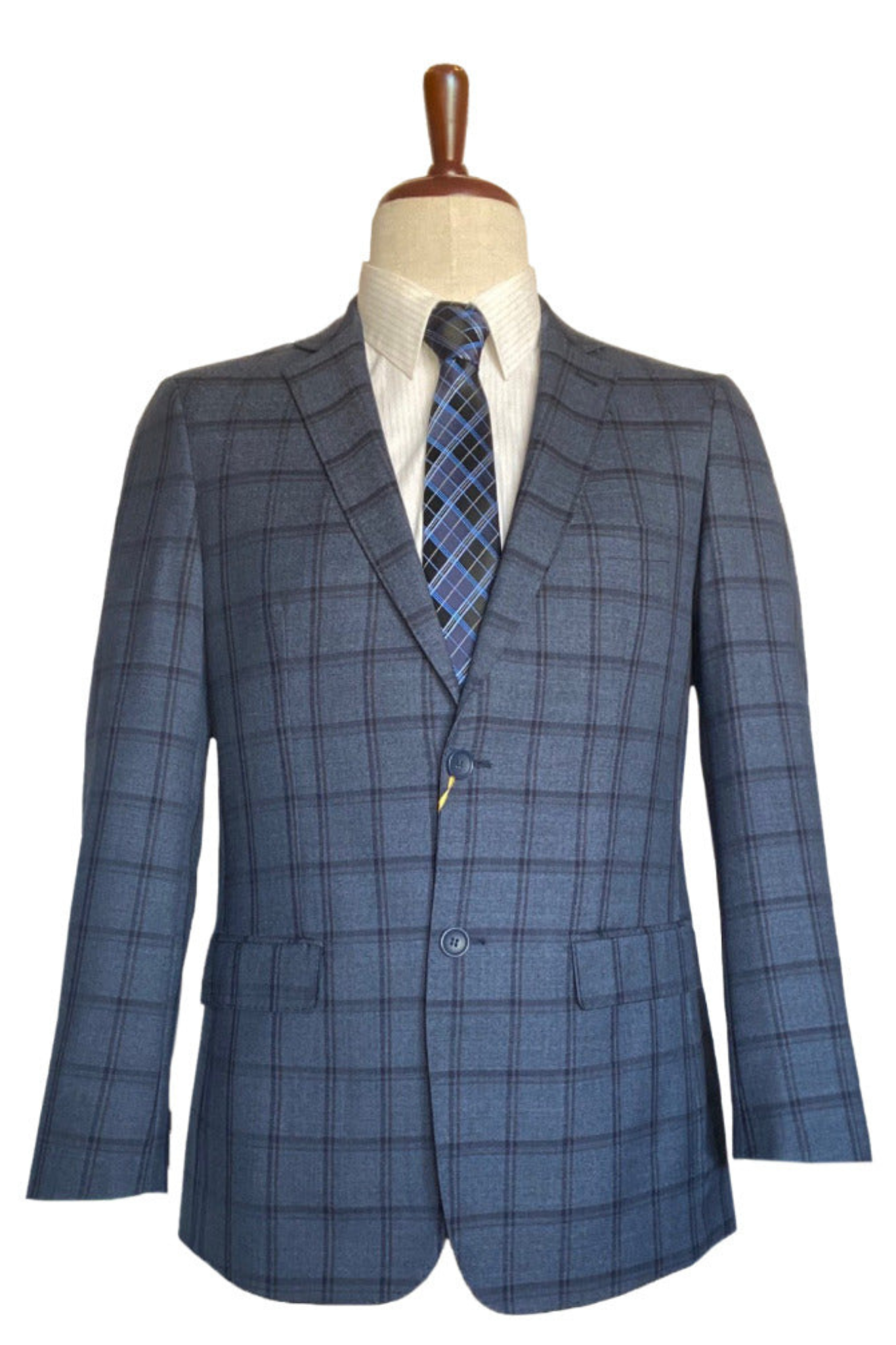 Superfine Wool - Navy Windowpane Blazer Classic fit