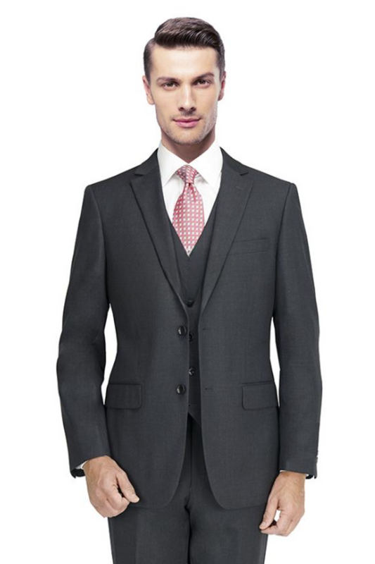 Superfine 100% Wool - Charcoal Gray Suit