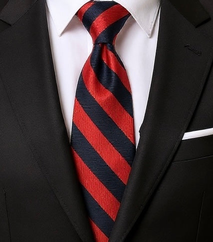 Designer Tie - Red & Black Stripe