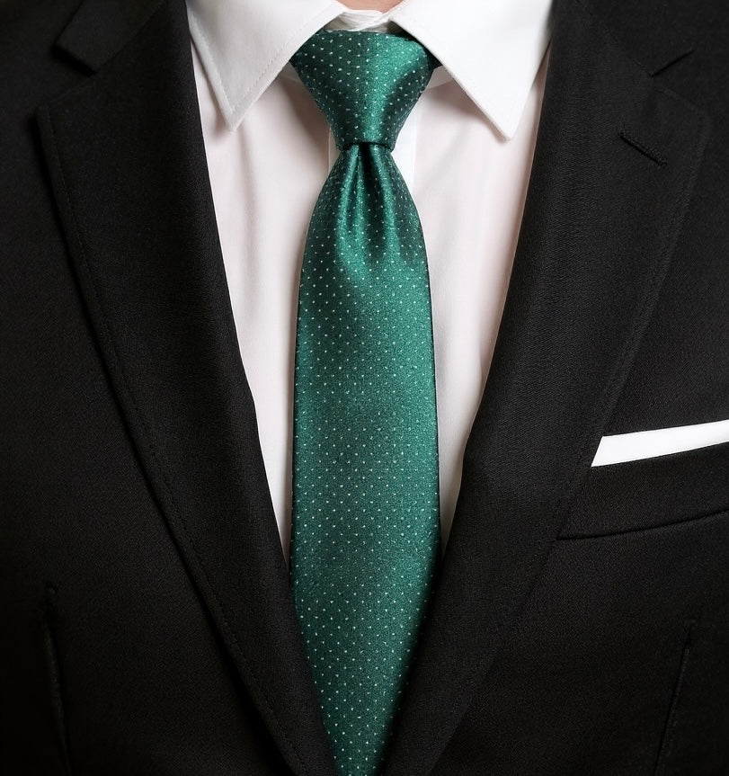 Designer Tie - Green Polka Dot