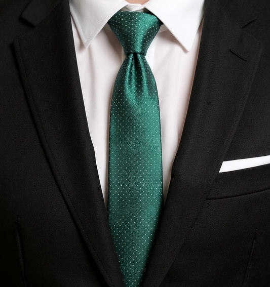 Designer Tie - Green Polka Dot