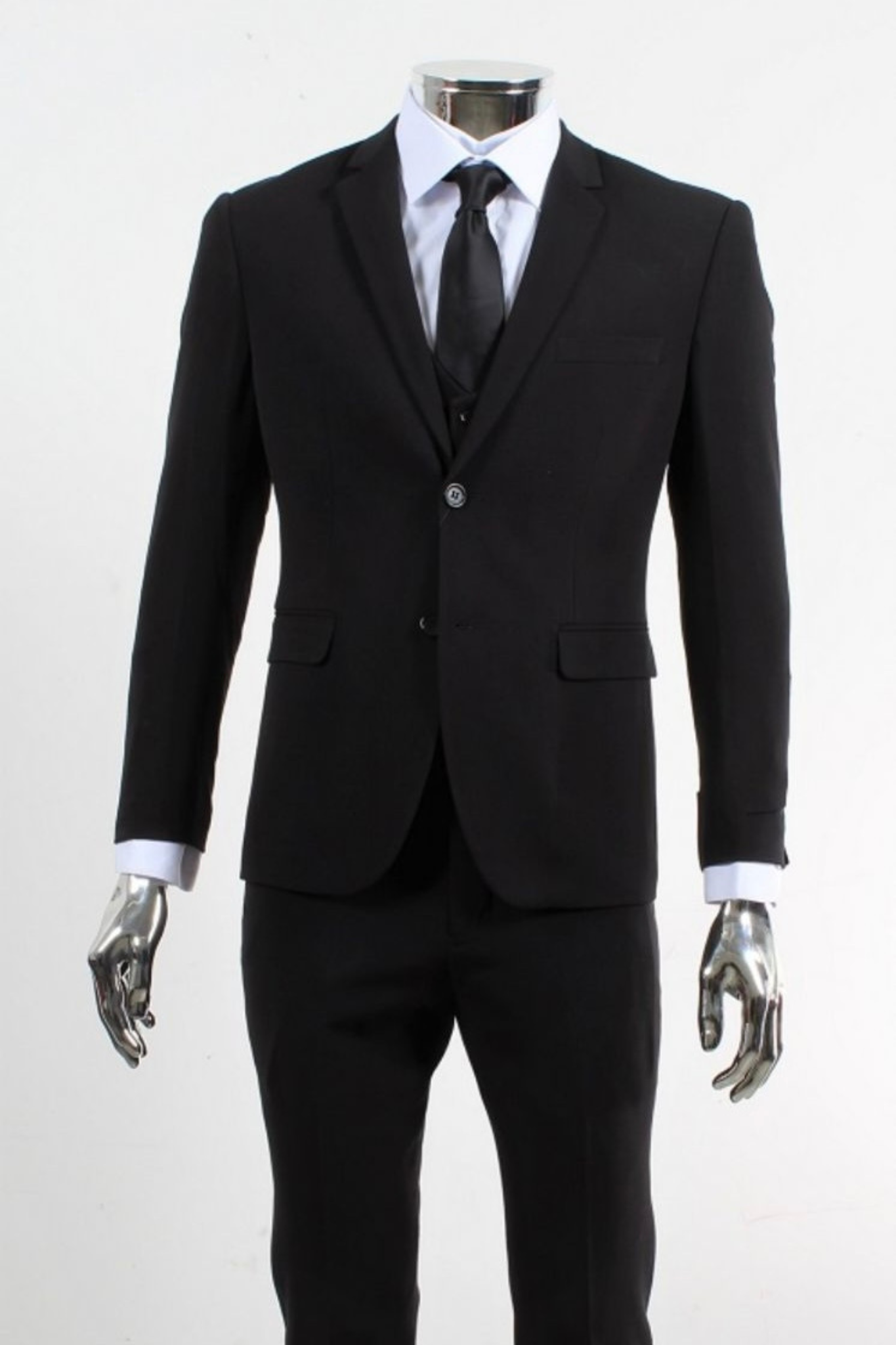 Vintage-Inspired Men's Fashion - 3 Piece Black Suit & Vest
