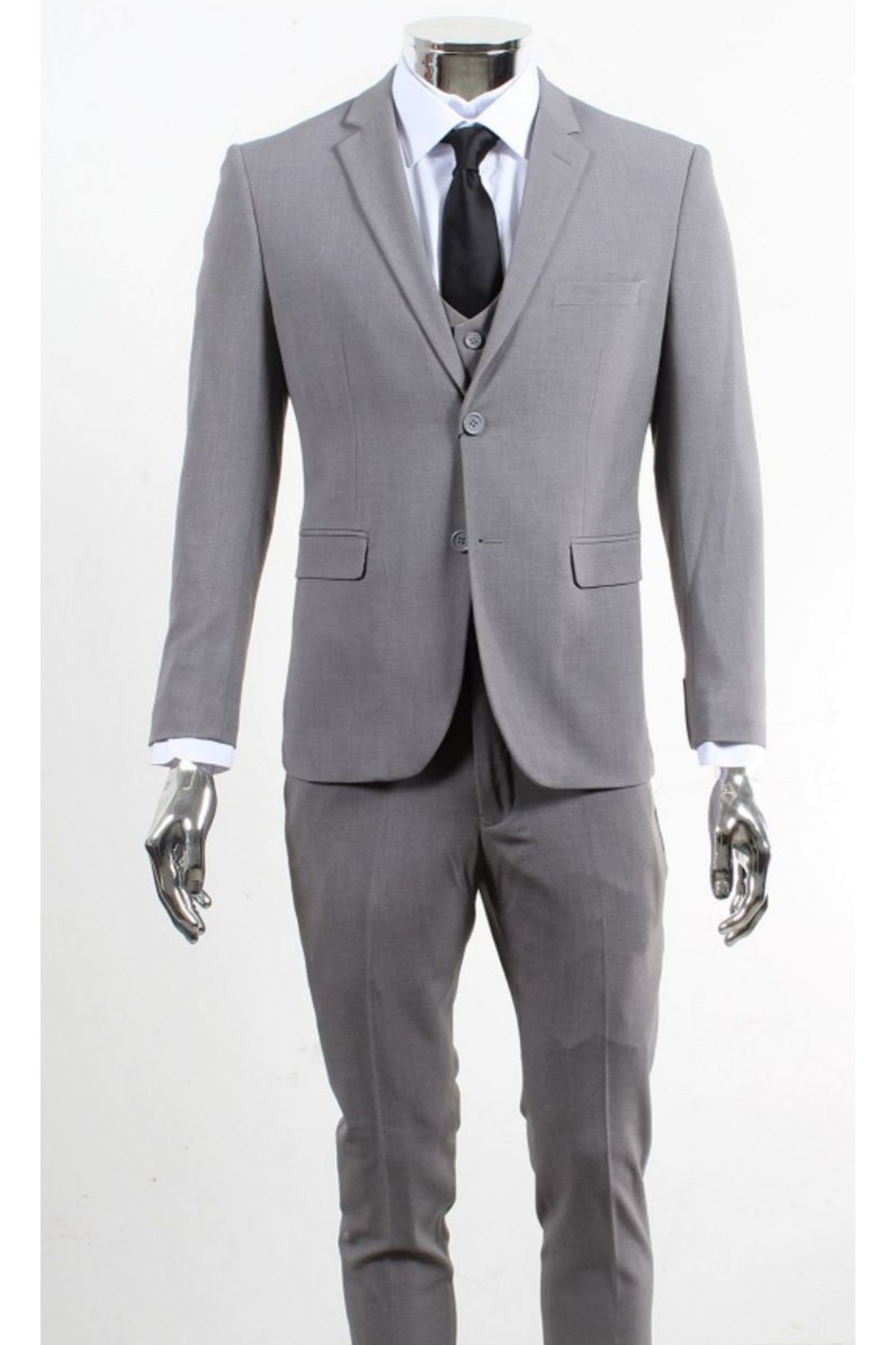 Vintage-Inspired Men's Fashion - 3 Piece Grey Slim Fit Suit & Vest