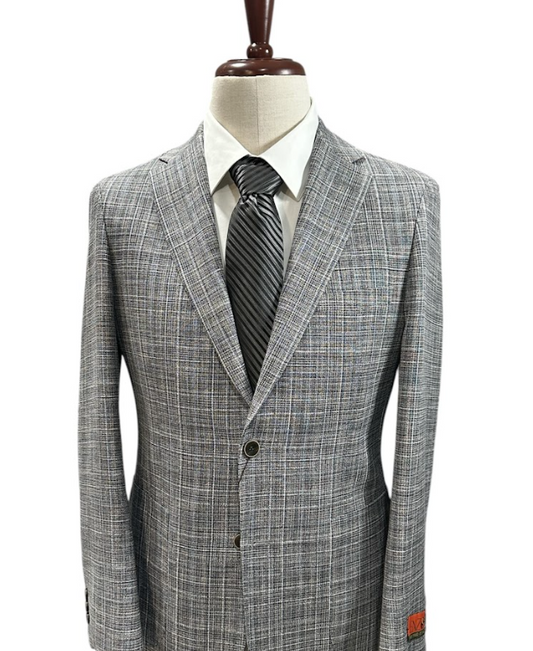 Premium Wool Italian - Blazer - Gray Check