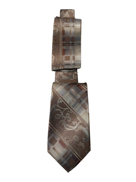 Silk Touch - Brown Paisley Stripe