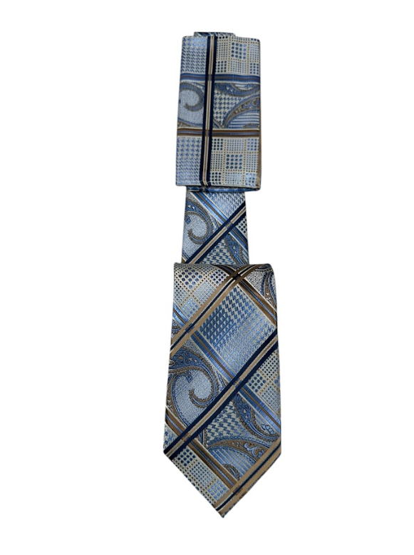 Silk Touch - Blue Check Diamond Paisley