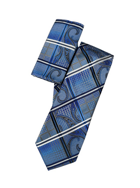 Silk Touch - Blue Check Diamond Paisley