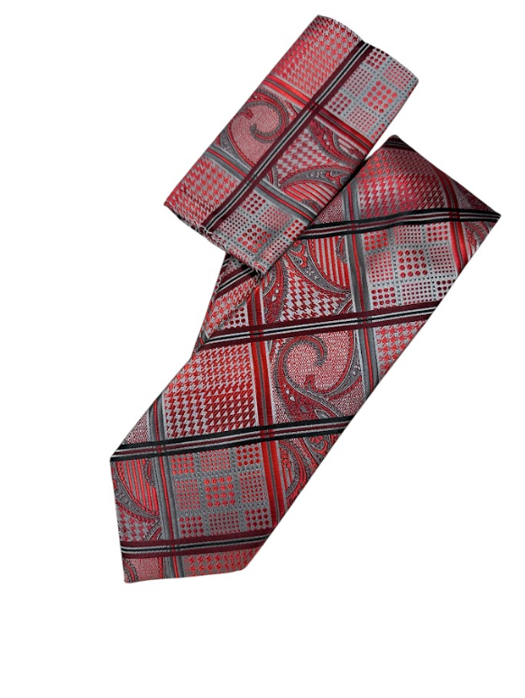 Silk Touch - Red Check Diamond Paisley