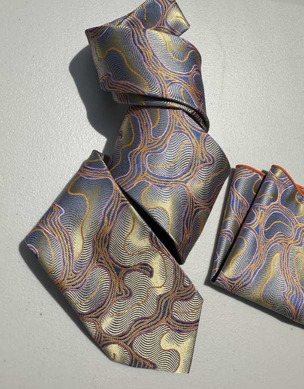 XL Designer Tie - Olive Woven Paisley