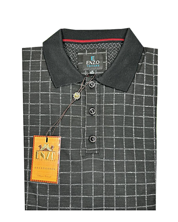 Enzo - Business Casual Top in Black Check
