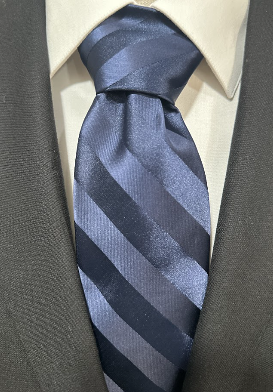 Elegant Tie - Navy Blue Stripe