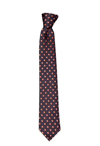 Silk Touch - Orange Polka Dot Skinny Tie