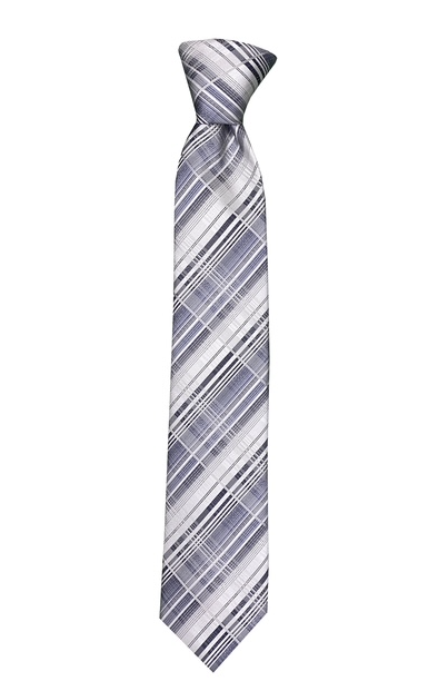 Silk Touch - Gray Stripe Skinny Tie